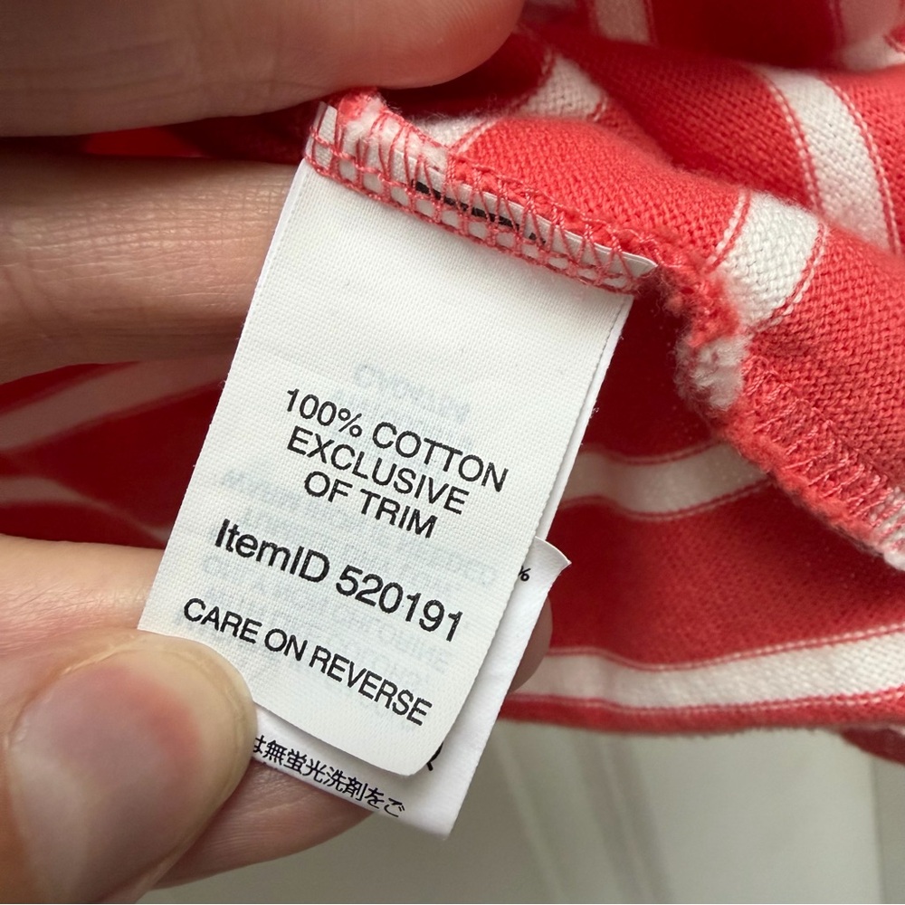 L.L. Bean Heritage Mariner Top Boatneck 3/4 Sleeve Striped Coral Size M - Picture 4 of 11